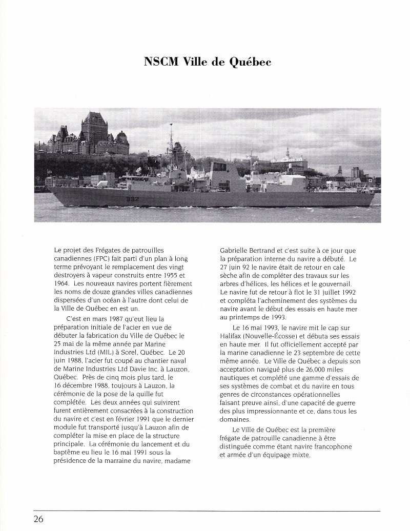 HMCS VILLE DE QUEBEC 332 - COMMISSIONING BOOKLET - Page 26