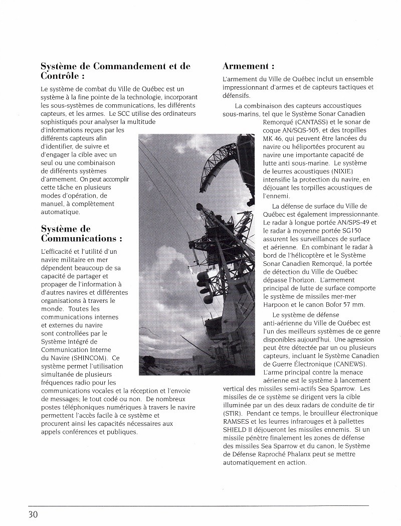 HMCS VILLE DE QUEBEC 332 - COMMISSIONING BOOKLET - Page 30