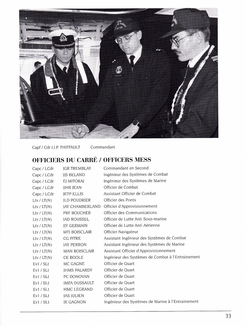 HMCS VILLE DE QUEBEC 332 - COMMISSIONING BOOKLET - Page 33