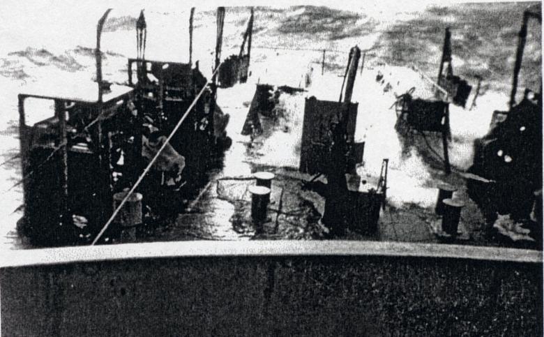 stern damage 1945 after big storm in Irish Sea