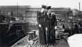 looks like Bob Rotenberg and Earl Piper on deck of Nene in drydock