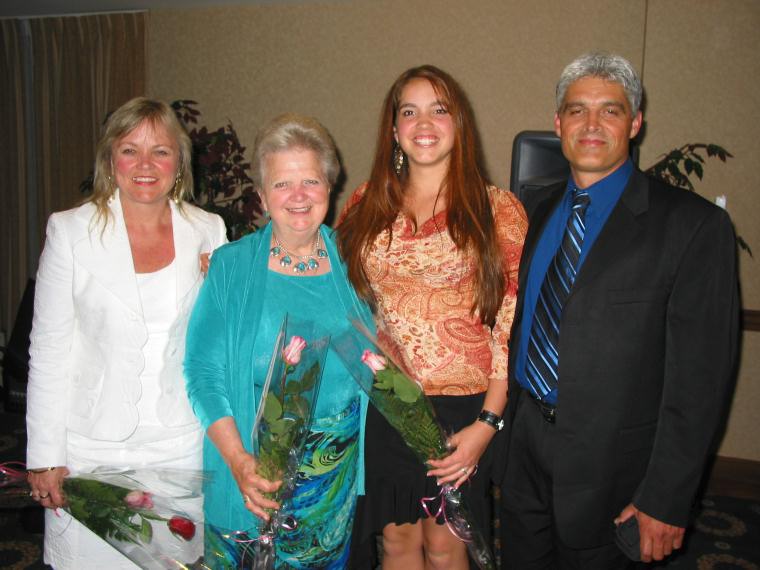 Reunion 2005 dinner Ginny Enns Ruby Cameron Karly Enns and Lyle Enns